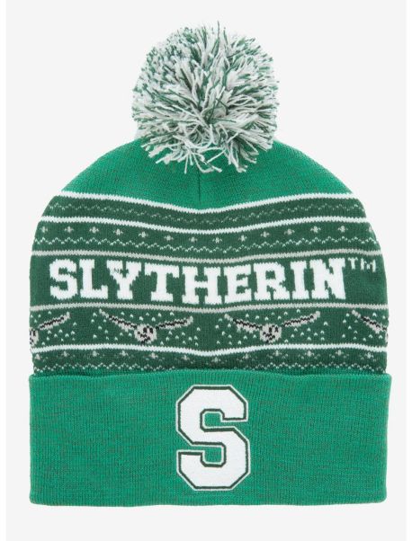 Harry Potter Slytherin Golden Snitch Pom Beanie Guys Hats