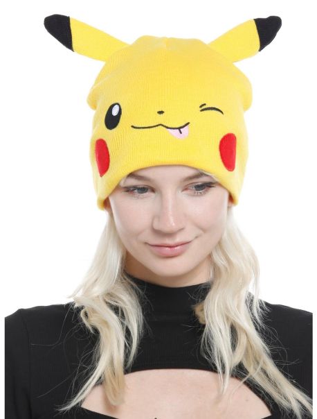 Guys Pokemon Pikachu Figural Light-Up Beanie Hats