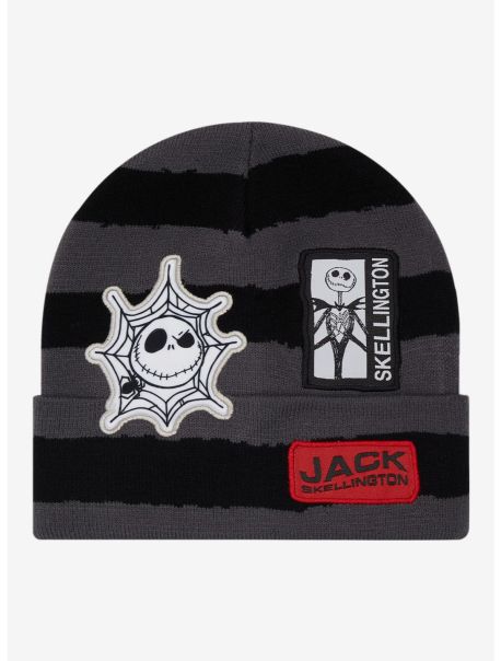 Hats Guys The Nightmare Before Christmas Jack Patches Stripe Beanie
