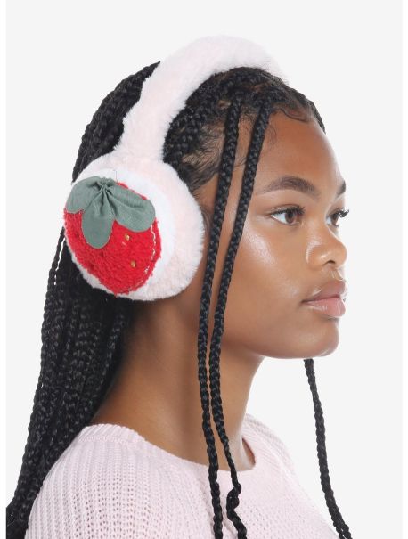 Strawberry Plush Earmuffs Hats Guys