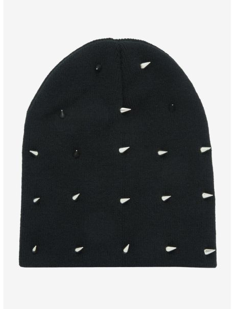 Hats Guys Black Stud Beanie