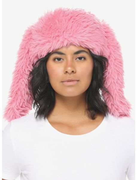 Hats Guys Pink Fuzzy Bunny Hat