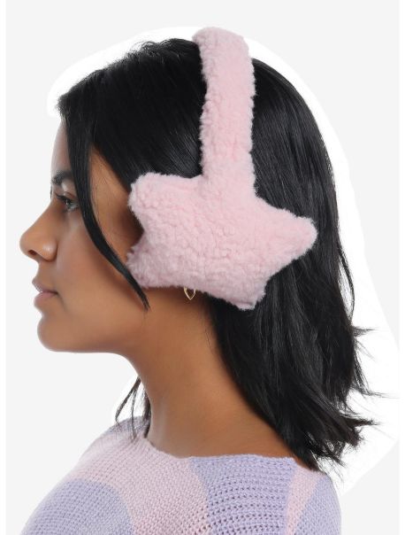 Hats Pastel Pink Plush Star Earmuffs Guys