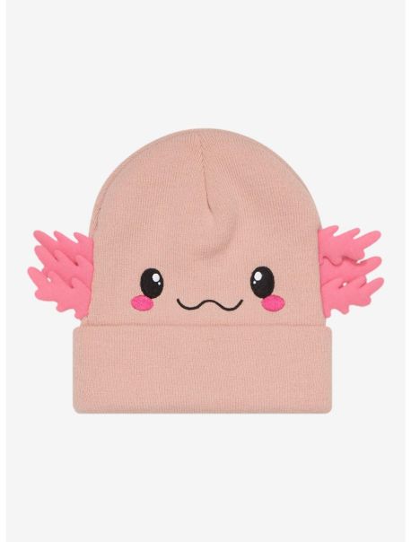 Guys Hats Pink Axolotl Figural Beanie
