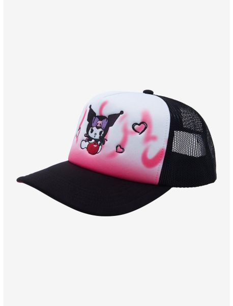 Kuromi Pink Flames Trucker Hat Guys Hats