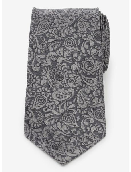 Guys Marvel Avengers Paisley Icons Gray Tie Ties