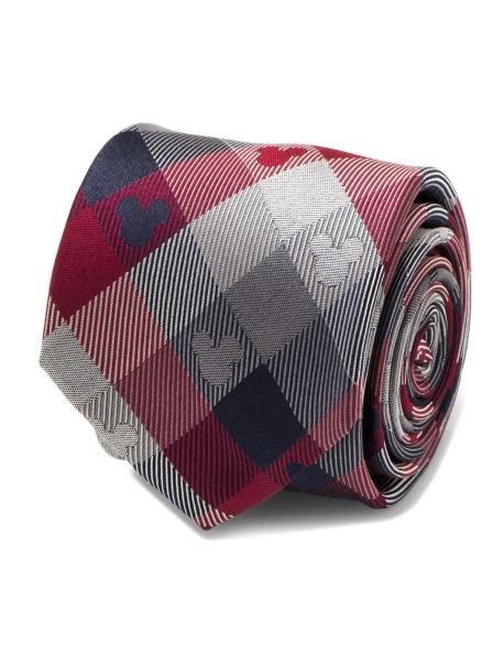 Guys Disney Mickey Mouse Red And Blue Plaid Tie Ties