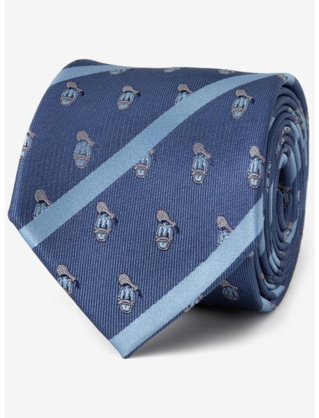 Ties Guys Disney Donald Duck Stripe Blue Tie