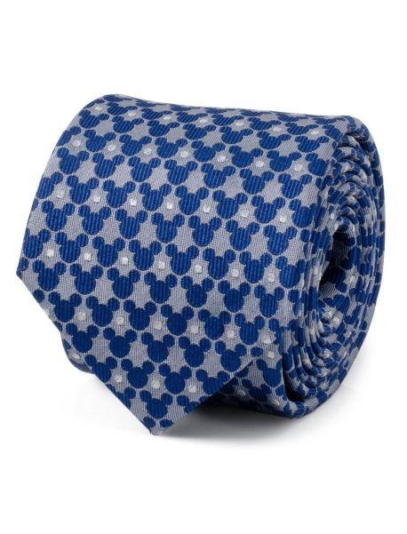 Ties Guys Disney Mickey Mouse Silhouette Polka Dot Blue Tie