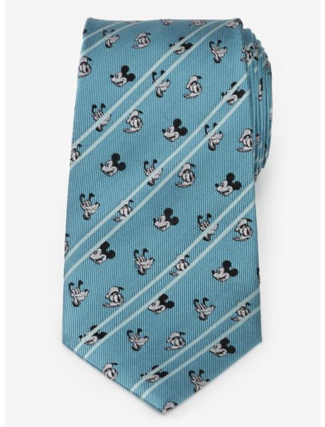 Ties Guys Disney Mickey And Friends Aqua Striped Tie