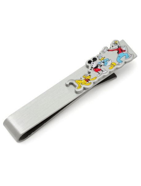 Disney Mickey Mouse And Friends Printed Silver Tie Bar Guys Ties