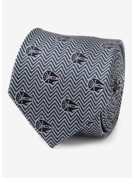 Ties Star Wars Millennium Falcon Herringbone Blue Tie Guys