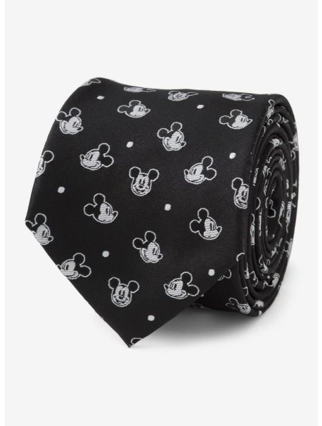 Disney Mickey Mouse Dot Black Men's Tie Ties Guys