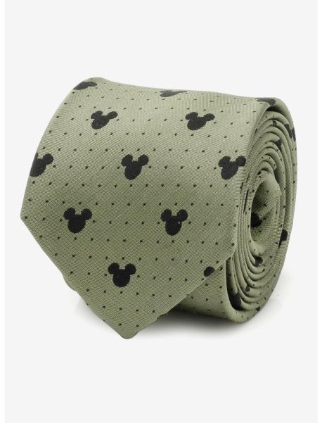 Disney Mickey Mouse Silhouette Dot Green Men's Tie Ties Guys