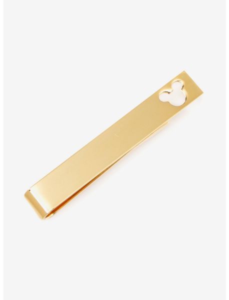 Disney Mickey Mouse Cut Out Gold Tie Bar Ties Guys