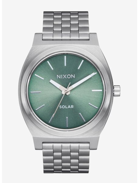 Guys Nixon Time Teller Solar Silver X Jade Sunray Watch Watches