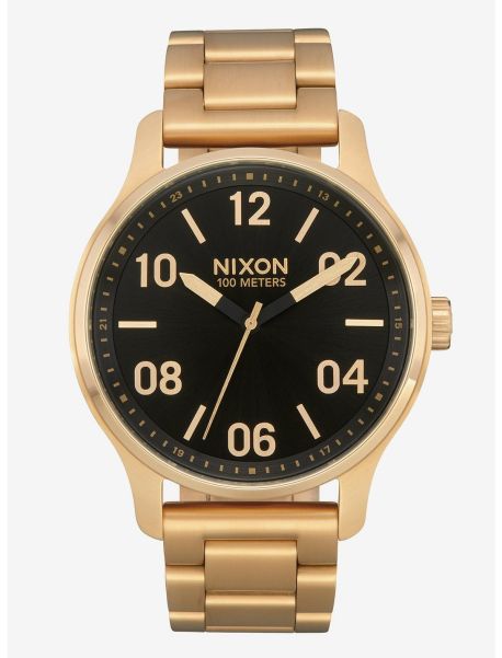 Nixon Patrol Gold Black Watch Guys Watches