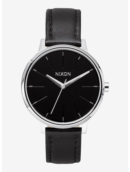 Nixon Kensington Leather Black Watch Guys Watches